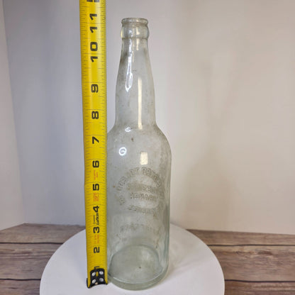 Antique Huebner Toledo Breweries Co Huebner Branch Clear Embossed Beer Bottle RARE!!