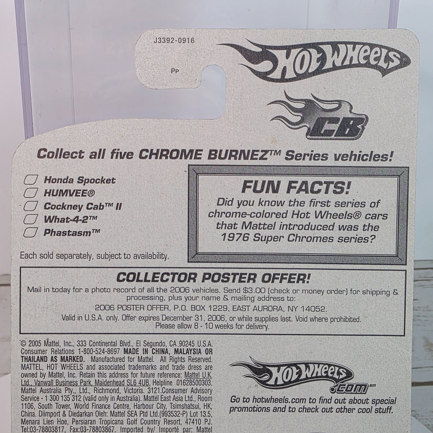 Hot Wheels Chrome Burnerz Honda Spocket 1/5 Collectible Die-Cast Car