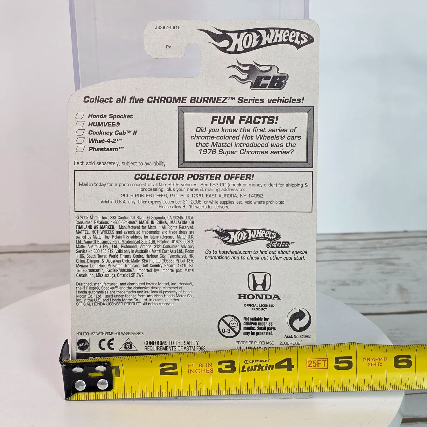 Hot Wheels Chrome Burnerz Honda Spocket 1/5 Collectible Die-Cast Car