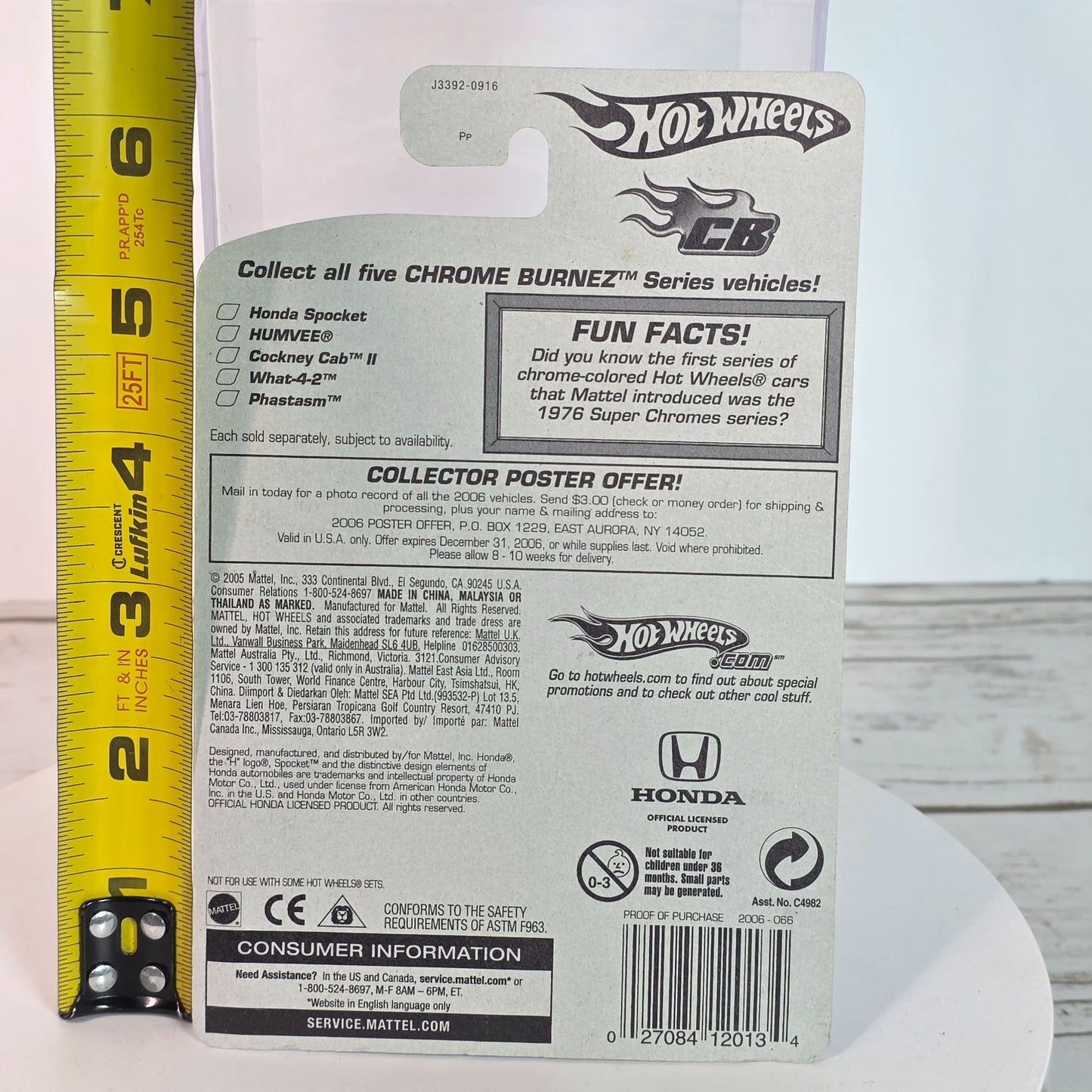 Hot Wheels Chrome Burnerz Honda Spocket 1/5 Collectible Die-Cast Car