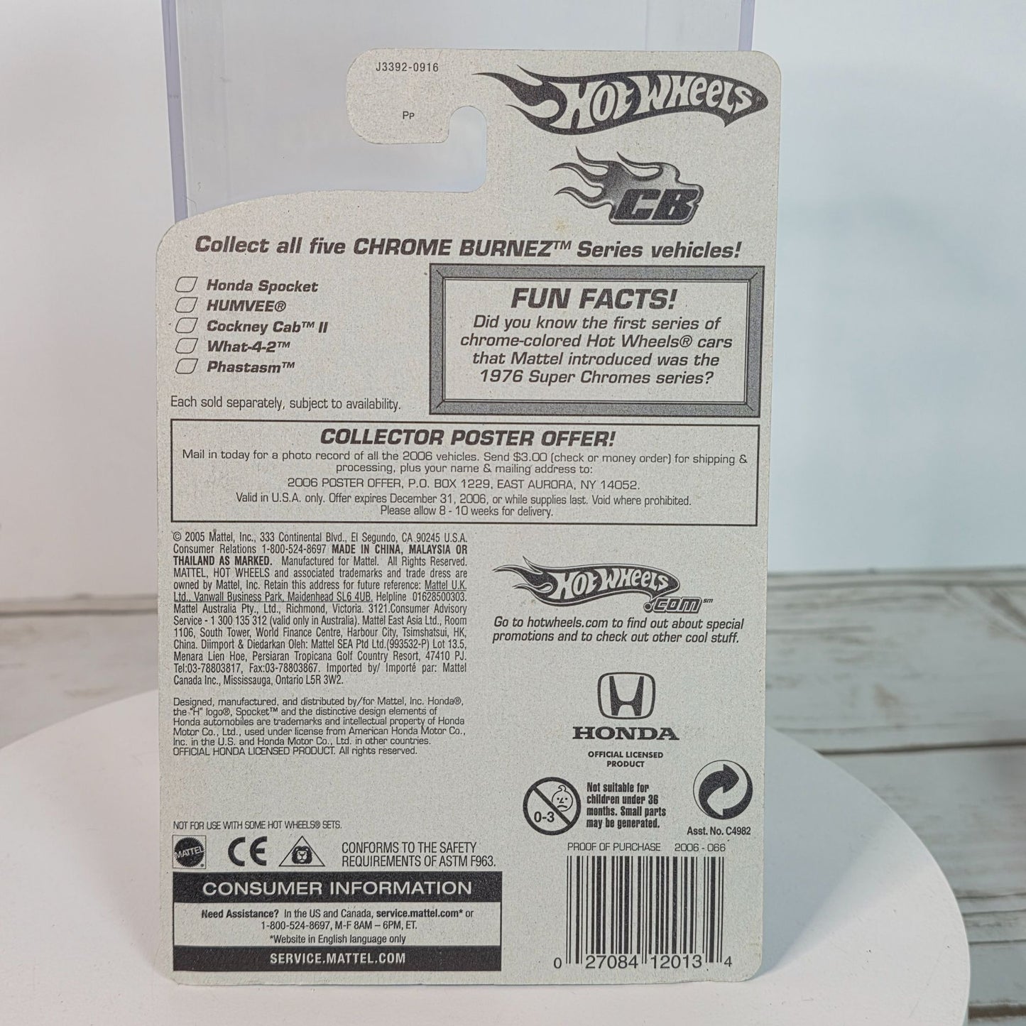 Hot Wheels Chrome Burnerz Honda Spocket 1/5 Collectible Die-Cast Car