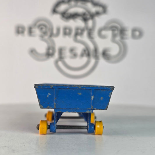 Vintage Lesney Matchbox No.40 Blue Hay Trailer With Yellow Wheels Diecast Metal Made In England Farm Toy Collectible