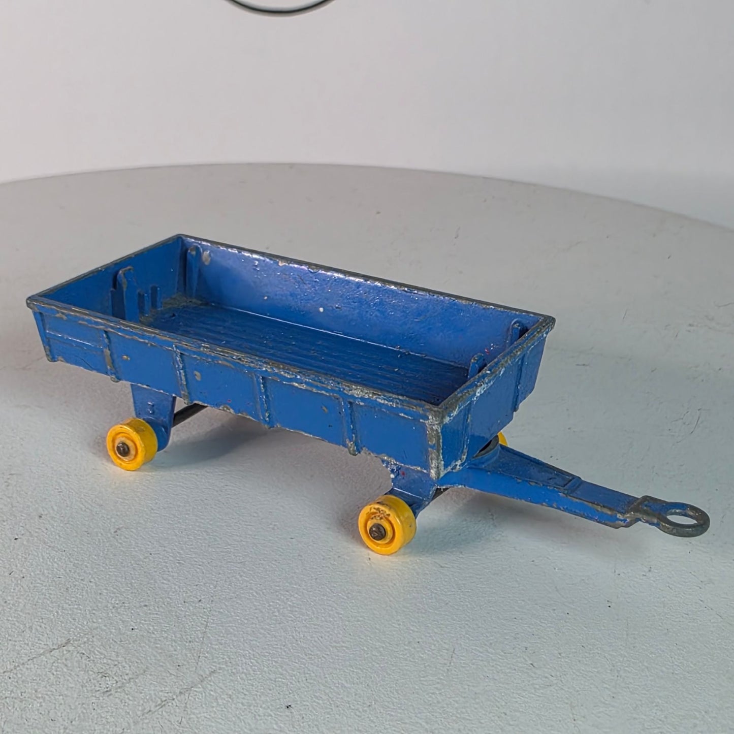 Vintage Lesney Matchbox No.40 Blue Hay Trailer With Yellow Wheels Diecast Metal Made In England Farm Toy Collectible