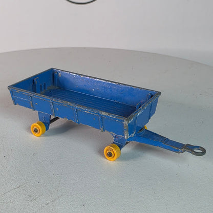 Vintage Lesney Matchbox No.40 Blue Hay Trailer With Yellow Wheels Diecast Metal Made In England Farm Toy Collectible