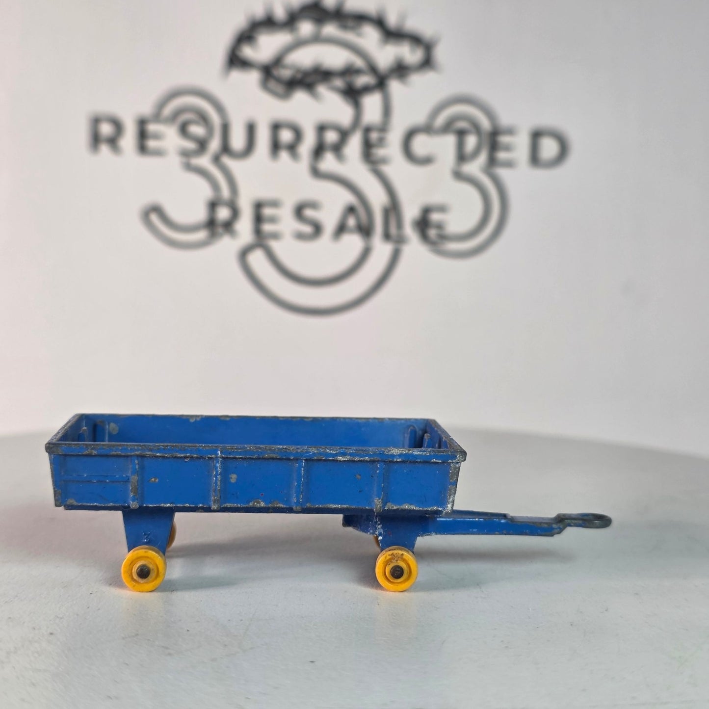 Vintage Lesney Matchbox No.40 Blue Hay Trailer With Yellow Wheels Diecast Metal Made In England Farm Toy Collectible