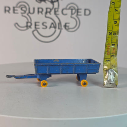 Vintage Lesney Matchbox No.40 Blue Hay Trailer With Yellow Wheels Diecast Metal Made In England Farm Toy Collectible