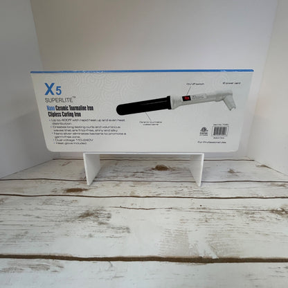 X5 Superlite Nano Ceramic Tourmaline Clipless Curling Iron 1 1/4" Barrel Professional Hair Styling Tool With Heat Glove Included