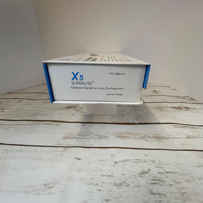 X5 Superlite Nano Ceramic Tourmaline Clipless Curling Iron 1 1/4" Barrel Professional Hair Styling Tool With Heat Glove Included