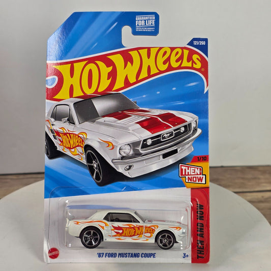 Hot Wheels 67 Ford Mustang Coupe Die-Cast Model Car 1/10 Then And Now Edition