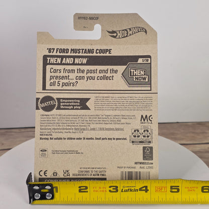 Hot Wheels 67 Ford Mustang Coupe Die-Cast Model Car 1/10 Then And Now Edition