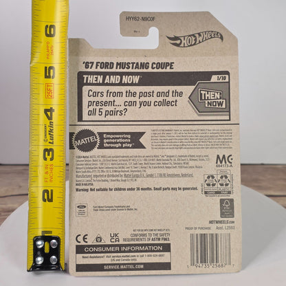 Hot Wheels 67 Ford Mustang Coupe Die-Cast Model Car 1/10 Then And Now Edition