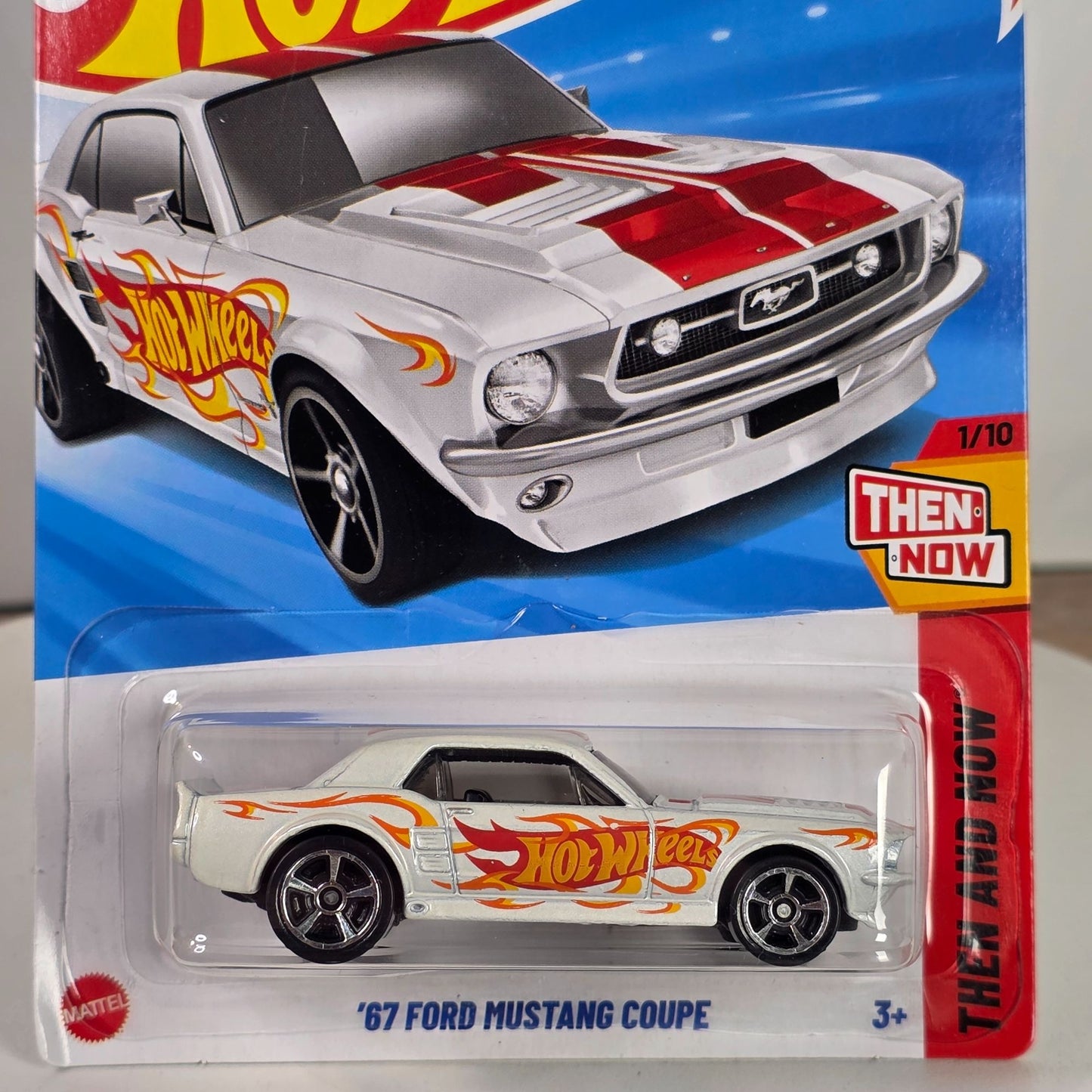 Hot Wheels 67 Ford Mustang Coupe Die-Cast Model Car 1/10 Then And Now Edition