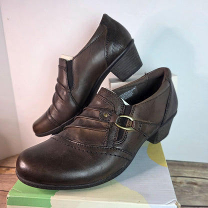 Earth Origins Marietta Mavis Womens Brown Leather & Synthetic Shoes Size 7