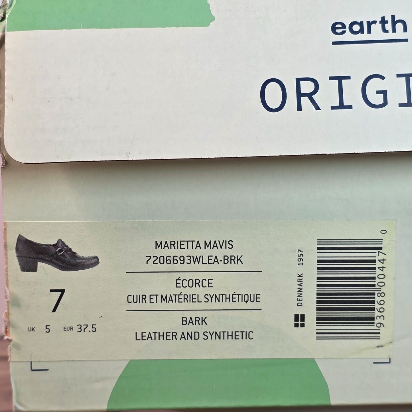 Earth Origins Marietta Mavis Womens Brown Leather & Synthetic Shoes Size 7