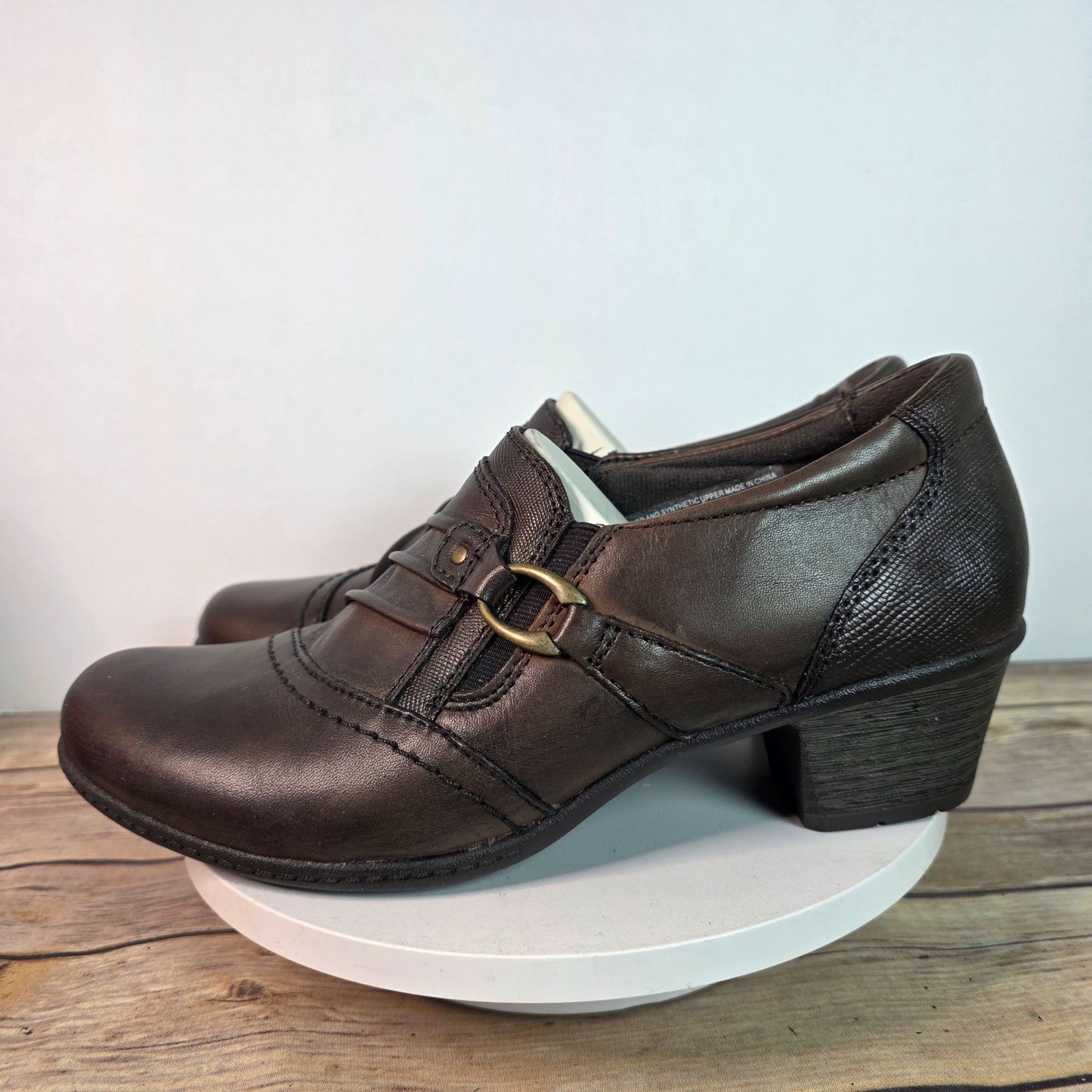 Earth Origins Marietta Mavis Womens Brown Leather & Synthetic Shoes Size 7