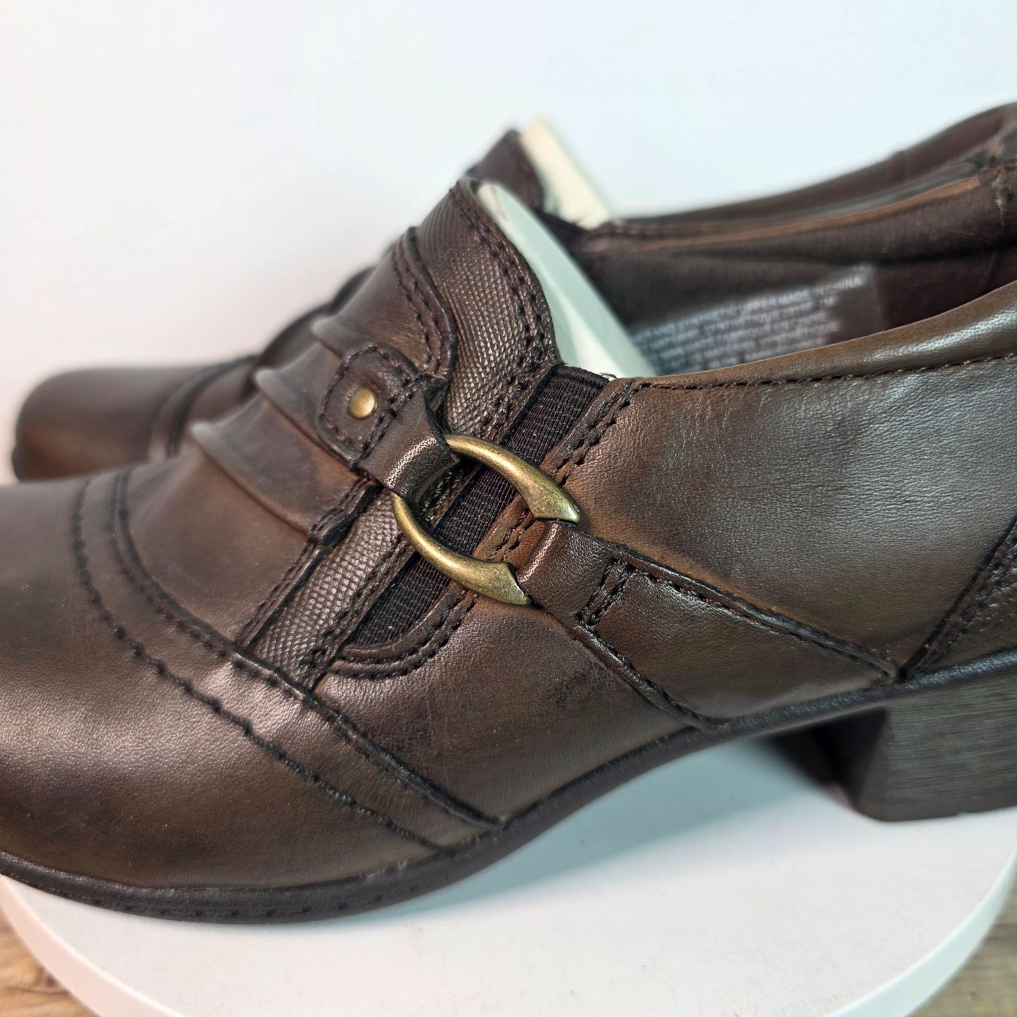 Earth Origins Marietta Mavis Womens Brown Leather & Synthetic Shoes Size 7