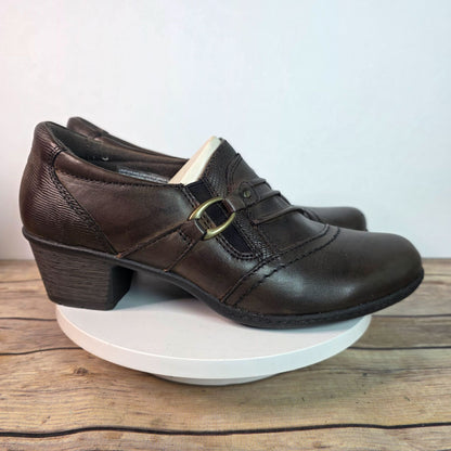 Earth Origins Marietta Mavis Womens Brown Leather & Synthetic Shoes Size 7