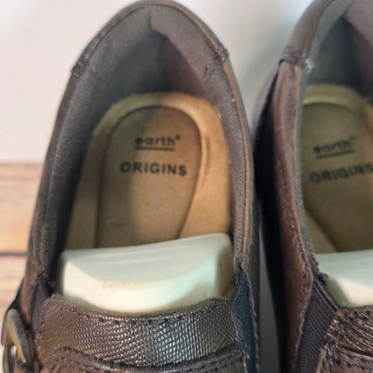 Earth Origins Marietta Mavis Womens Brown Leather & Synthetic Shoes Size 7