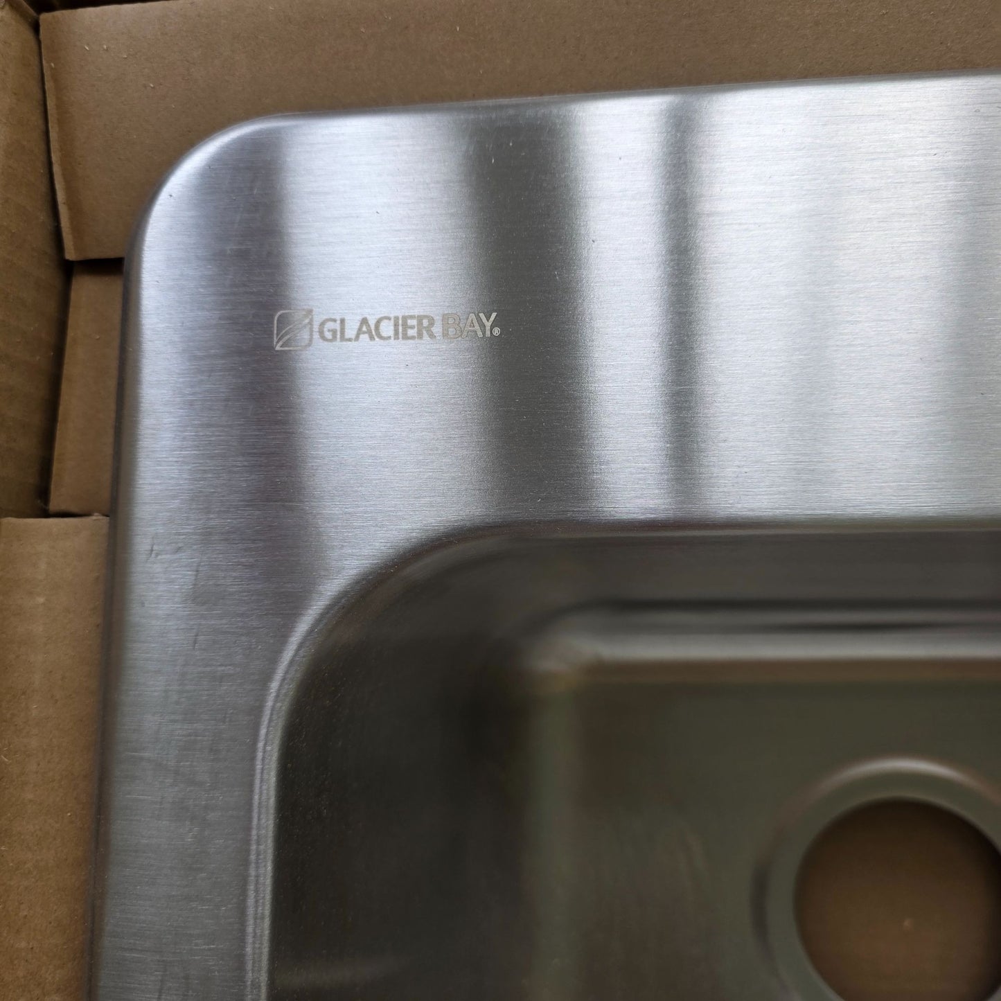 Glacier Bay 33" Double Bowl Dual Mount Kitchen Sink Brushed Stainless Steel Bratten Collection