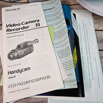 Sony Handycam Video Camera Recorder CCD-FX228 With Case Manual & 2 Maxell Tapes No Battery Untested
