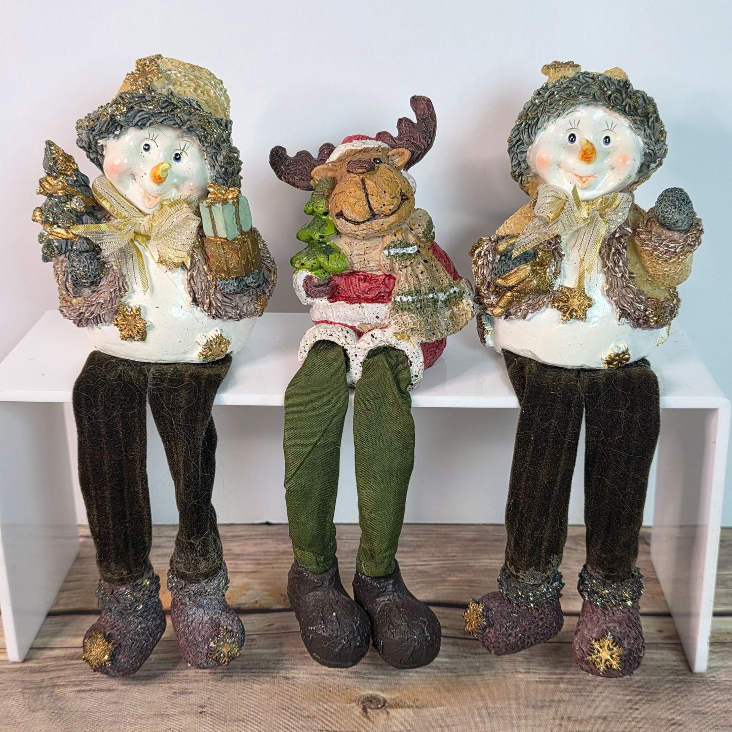 Innovage Holiday Shelf Sitting Snowman & Reindeer Decorations