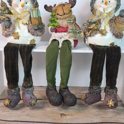 Innovage Holiday Shelf Sitting Snowman & Reindeer Decorations