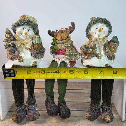 Innovage Holiday Shelf Sitting Snowman & Reindeer Decorations