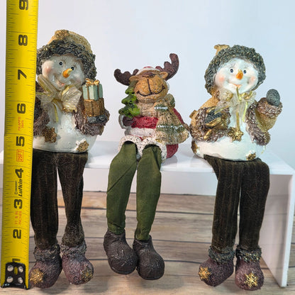 Innovage Holiday Shelf Sitting Snowman & Reindeer Decorations