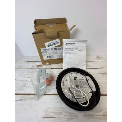 Progress Lighting LED Ceiling Light Fixture P810027-020-30 Wet Location Rated 12W 120V Black Trim Flush Mount Includes Hardware