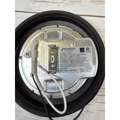 Progress Lighting LED Ceiling Light Fixture P810027-020-30 Wet Location Rated 12W 120V Black Trim Flush Mount Includes Hardware