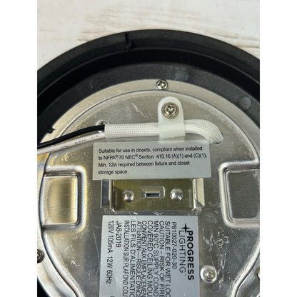 Progress Lighting LED Ceiling Light Fixture P810027-020-30 Wet Location Rated 12W 120V Black Trim Flush Mount Includes Hardware