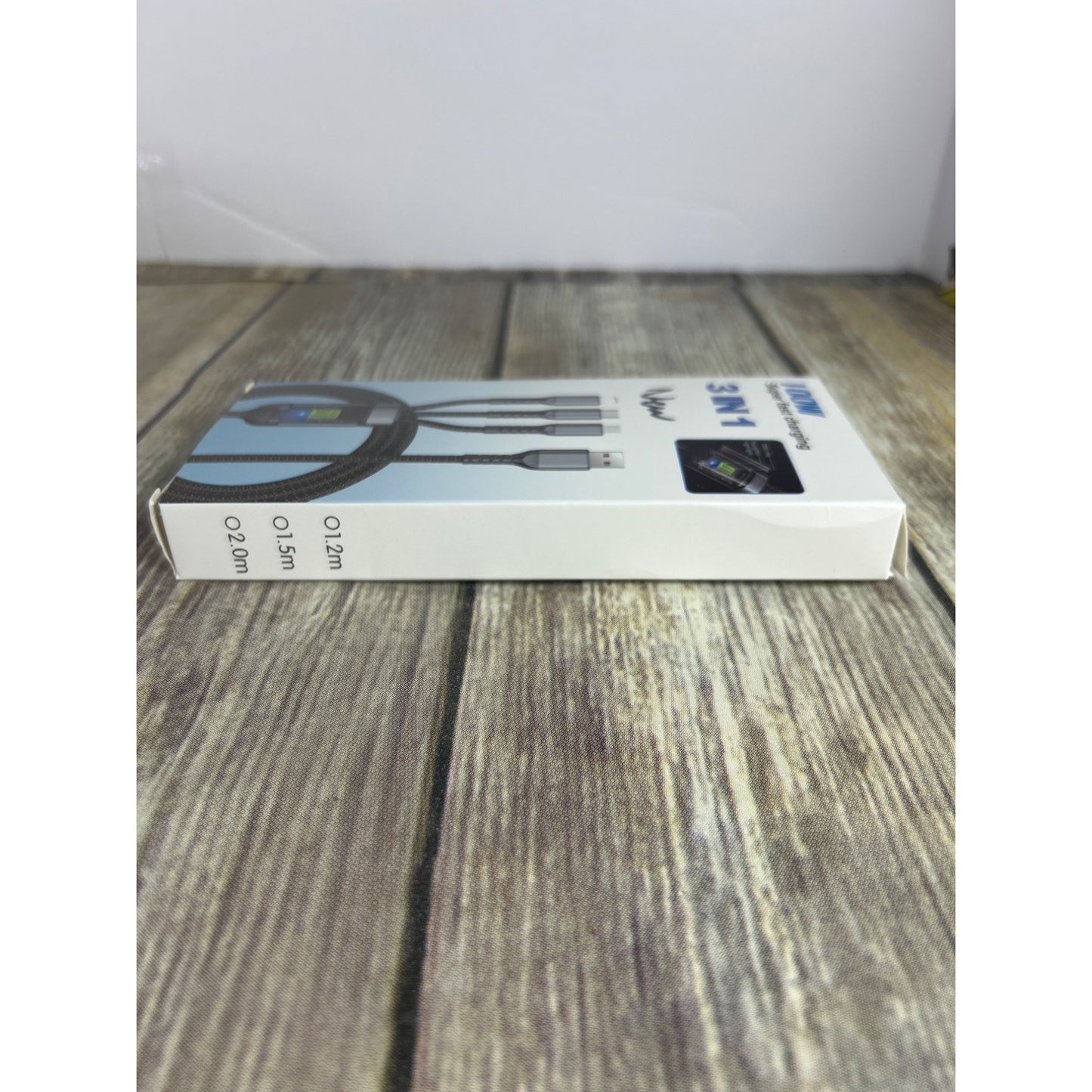 100W Super Fast Charging Cable 3 In 1 Lightning/Type-C/Micro USB With Transparent Chip Design TDA-218