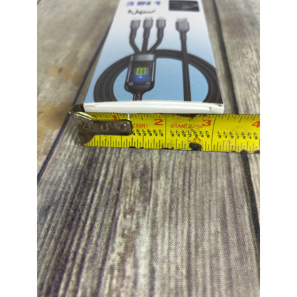 100W Super Fast Charging Cable 3 In 1 Lightning/Type-C/Micro USB With Transparent Chip Design TDA-218