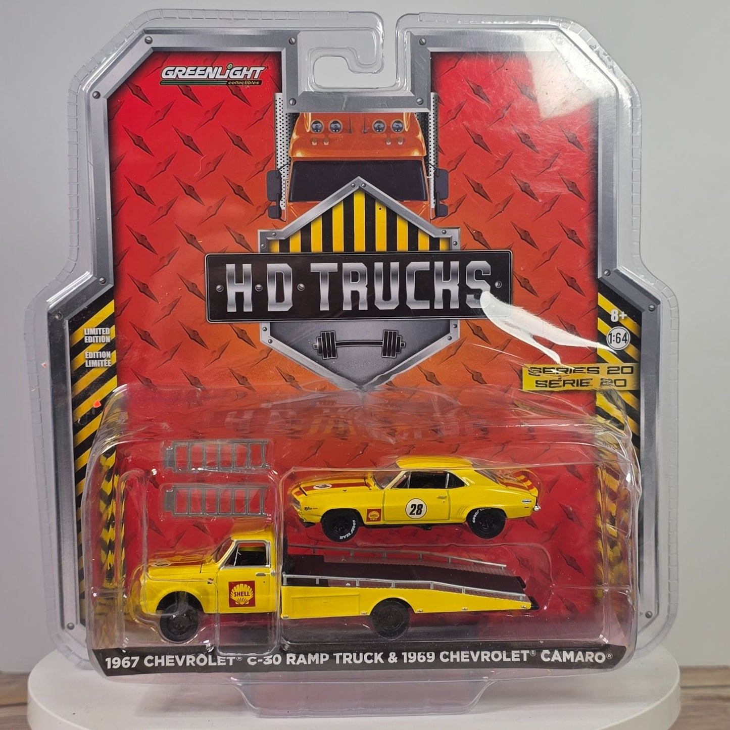 Greenlight 1967 Chevrolet C-30 Ramp Truck & 1969 Chevrolet Camaro 1:64 Scale Diecast Model