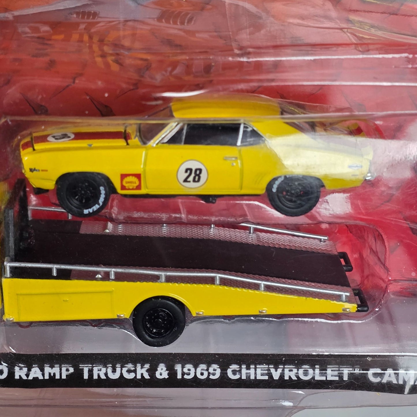 Greenlight 1967 Chevrolet C-30 Ramp Truck & 1969 Chevrolet Camaro 1:64 Scale Diecast Model