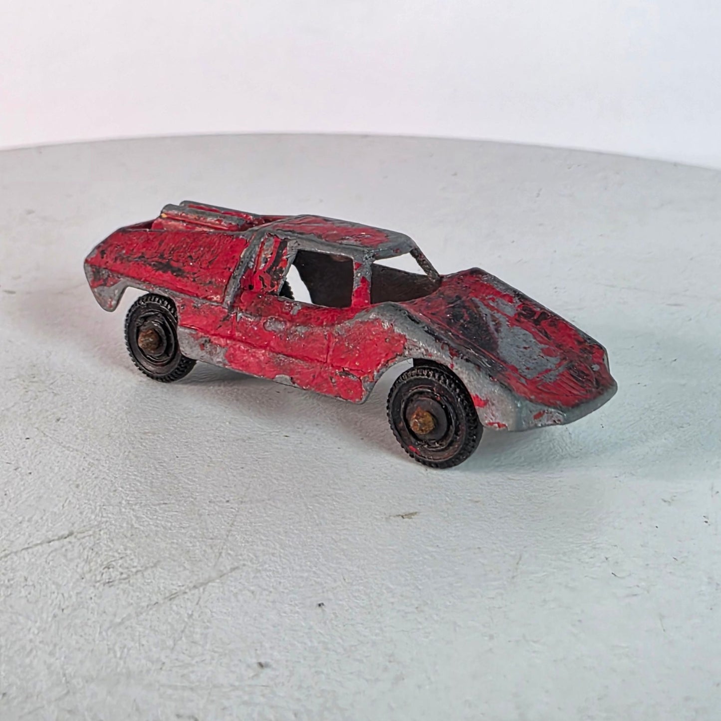 Vintage Tootsie Toy Diecast Metal Red Fiat Abarth #2 Collectible Car Model