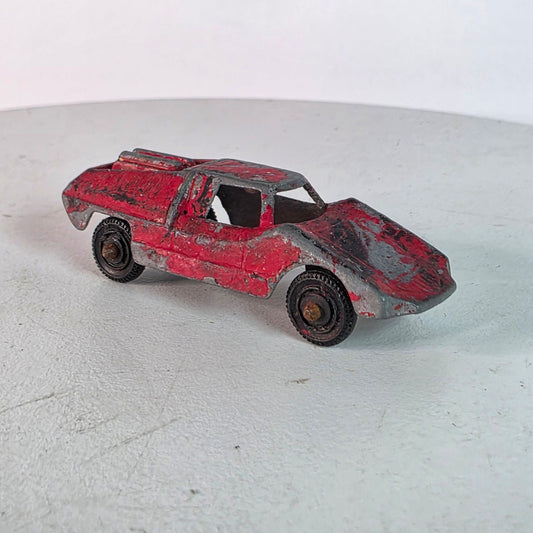 Vintage Tootsie Toy Diecast Metal Red Fiat Abarth #2 Collectible Car Model