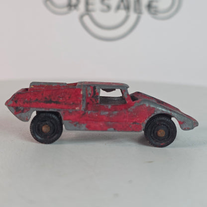 Vintage Tootsie Toy Diecast Metal Red Fiat Abarth #2 Collectible Car Model
