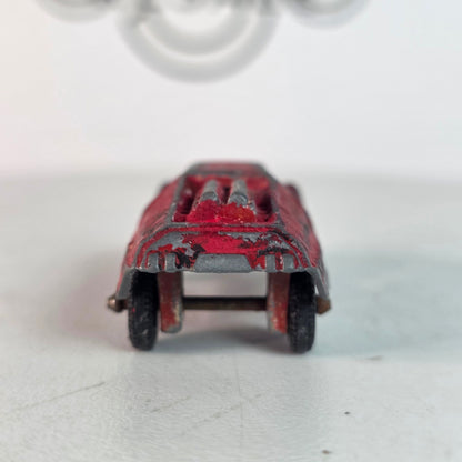 Vintage Tootsie Toy Diecast Metal Red Fiat Abarth #2 Collectible Car Model