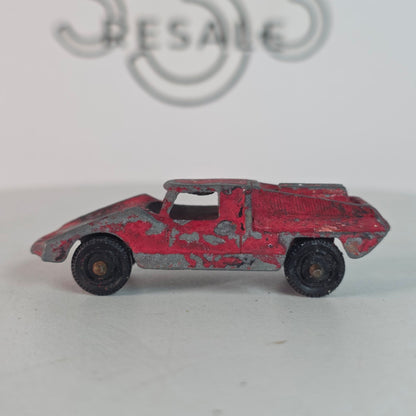Vintage Tootsie Toy Diecast Metal Red Fiat Abarth #2 Collectible Car Model