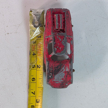 Vintage Tootsie Toy Diecast Metal Red Fiat Abarth #2 Collectible Car Model