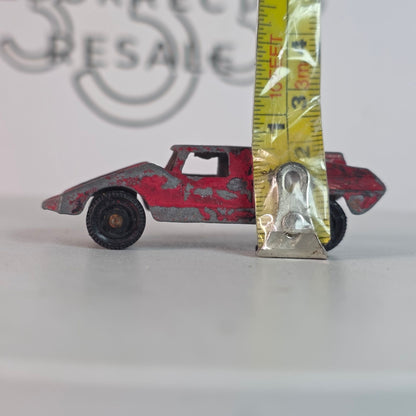 Vintage Tootsie Toy Diecast Metal Red Fiat Abarth #2 Collectible Car Model