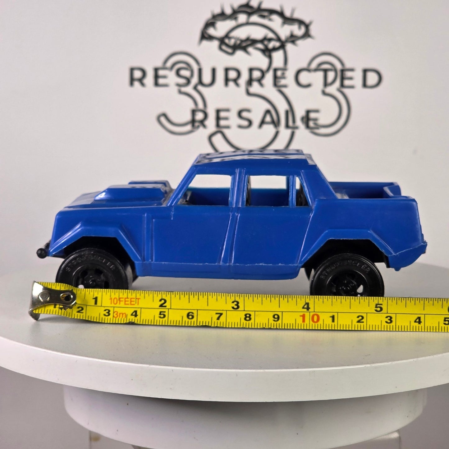 Vintage Plastic Tootsietoy Lambo 002 Toy Truck Blue