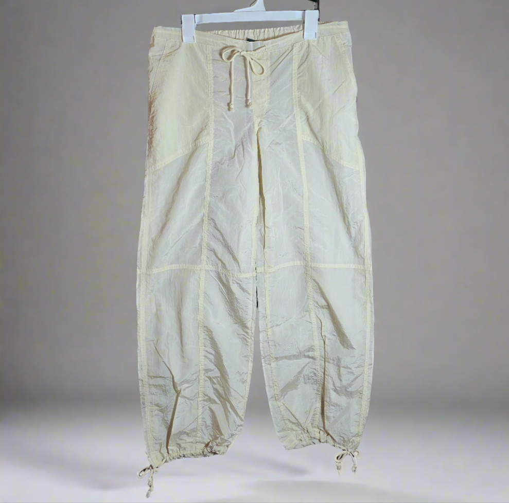 NWT New Women's Wild Fable Light Beige Swoosh Pants 492XP9 Small Tie Bottom