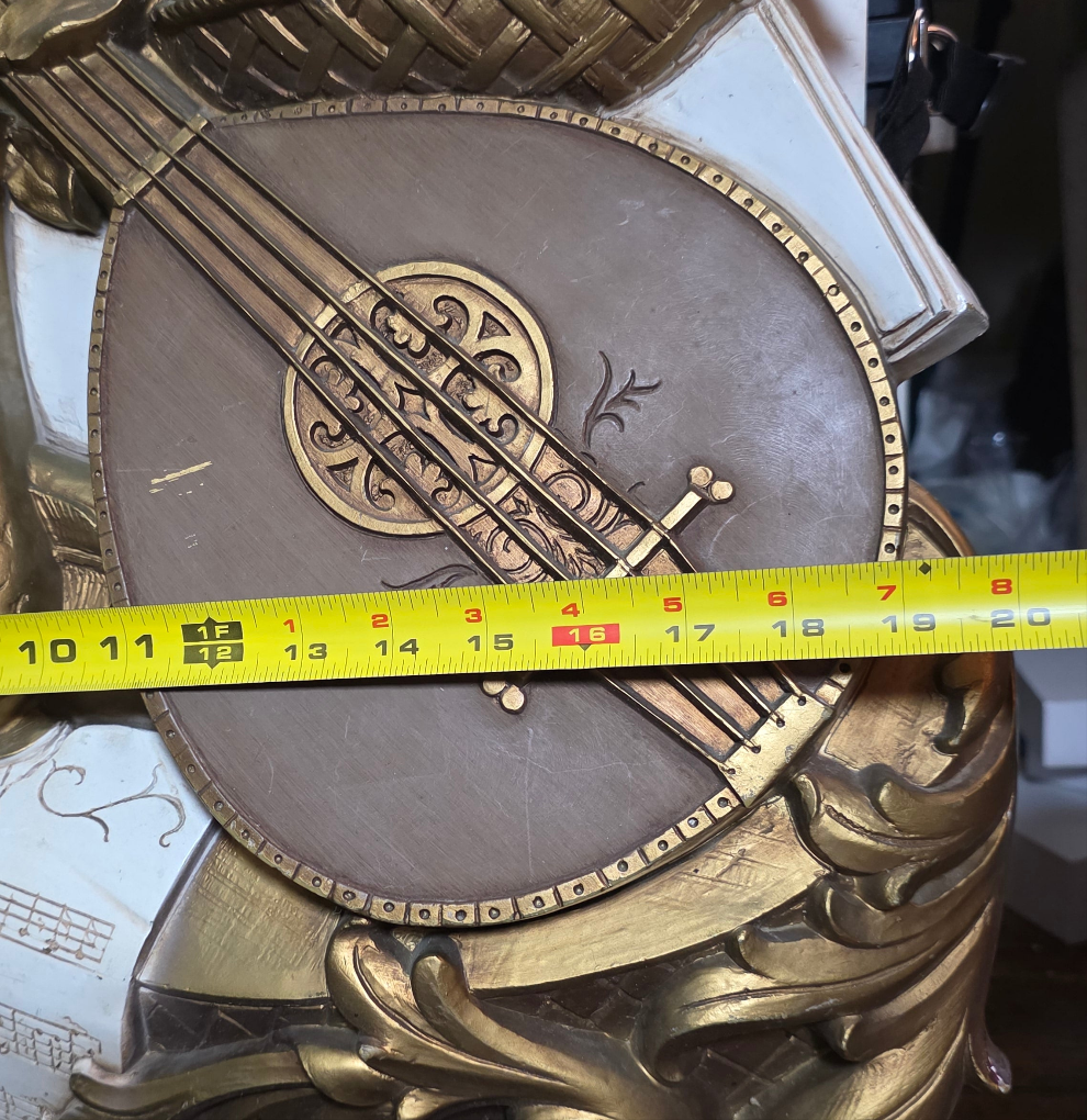 Vintage 1970s Syroco 3D Musical Wall Art Sculpture Hanging Plaque #7236 Lute Lyre Instruments Scroll