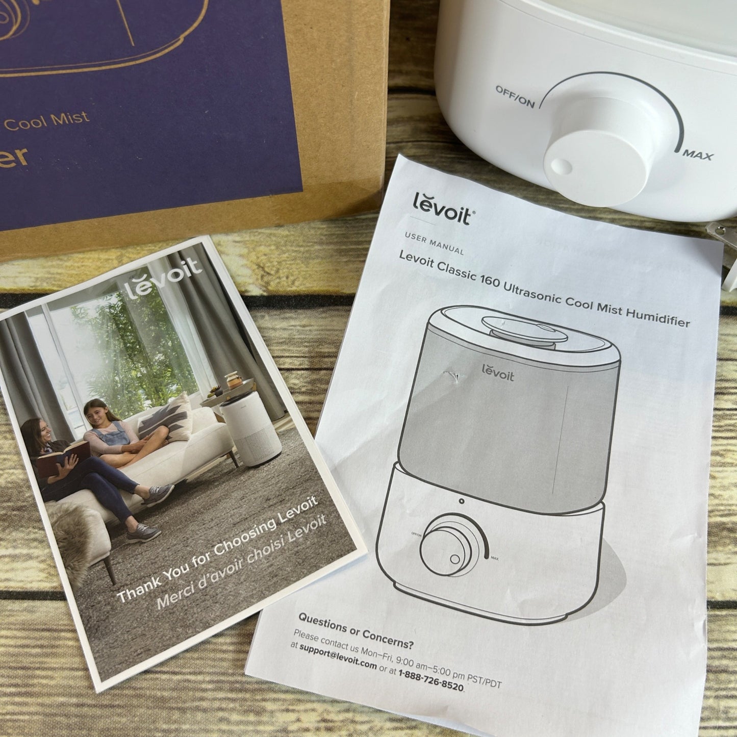 Levoit Classic 160 Ultrasonic Cool Mist Humidifier With Adjustable Knob Control - White