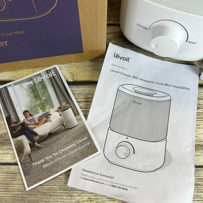 Levoit Classic 160 Ultrasonic Cool Mist Humidifier With Adjustable Knob Control - White