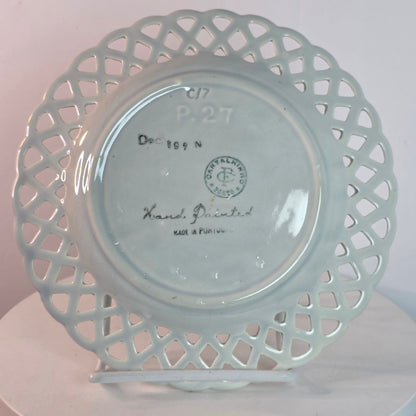 1899 Carvalhinho Porto Hand Painted Reticulated Floral Plate Portugal