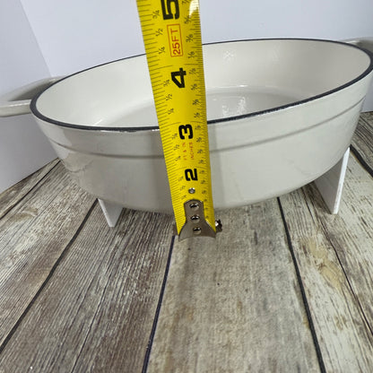 Figment 3.5 Qt Enamel Braiser Cream Cast Iron Cookware Without Lid