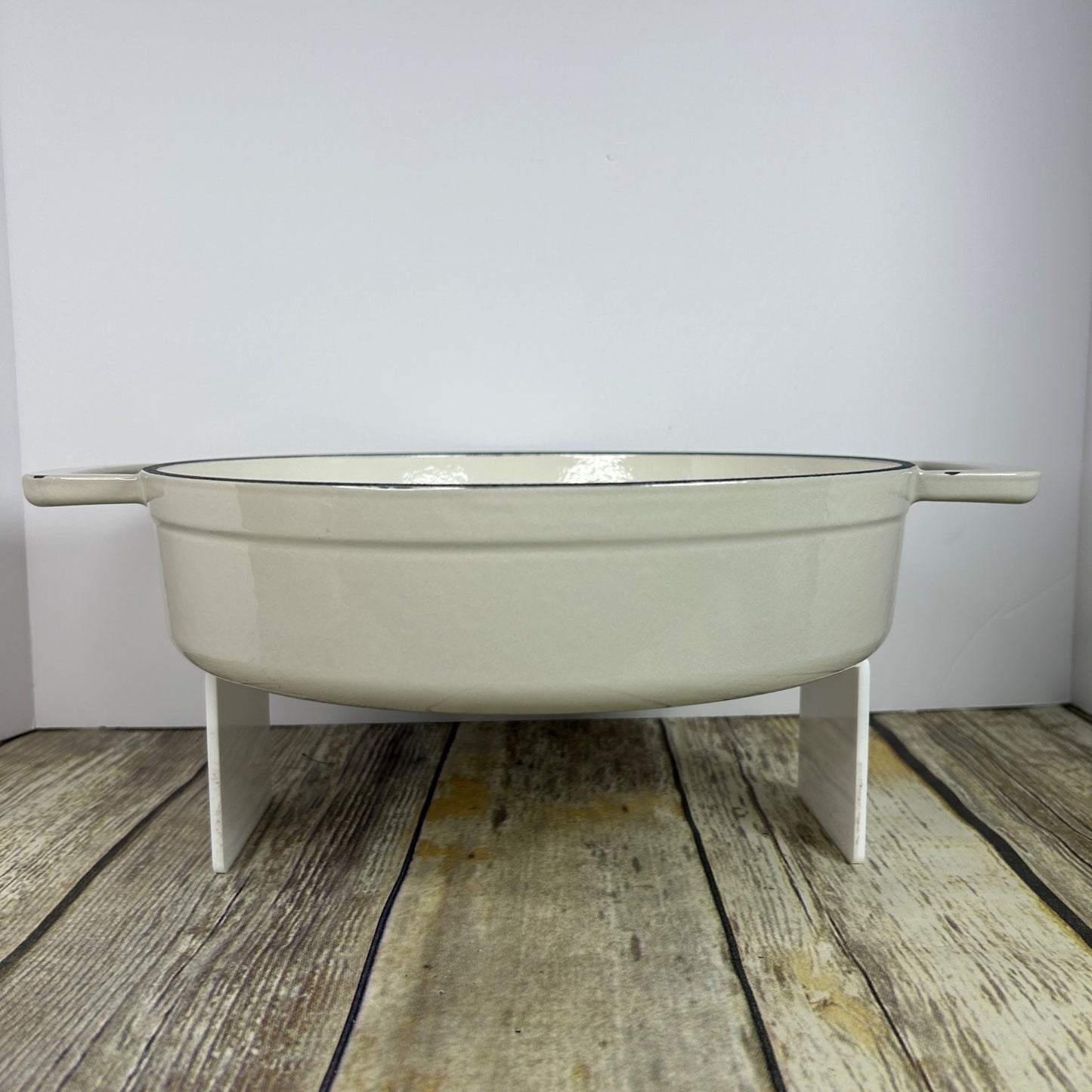 Figment 3.5 Qt Enamel Braiser Cream Cast Iron Cookware Without Lid